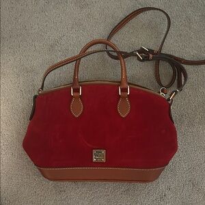 Dooney & Bourke Red and Brown Satchel Suide